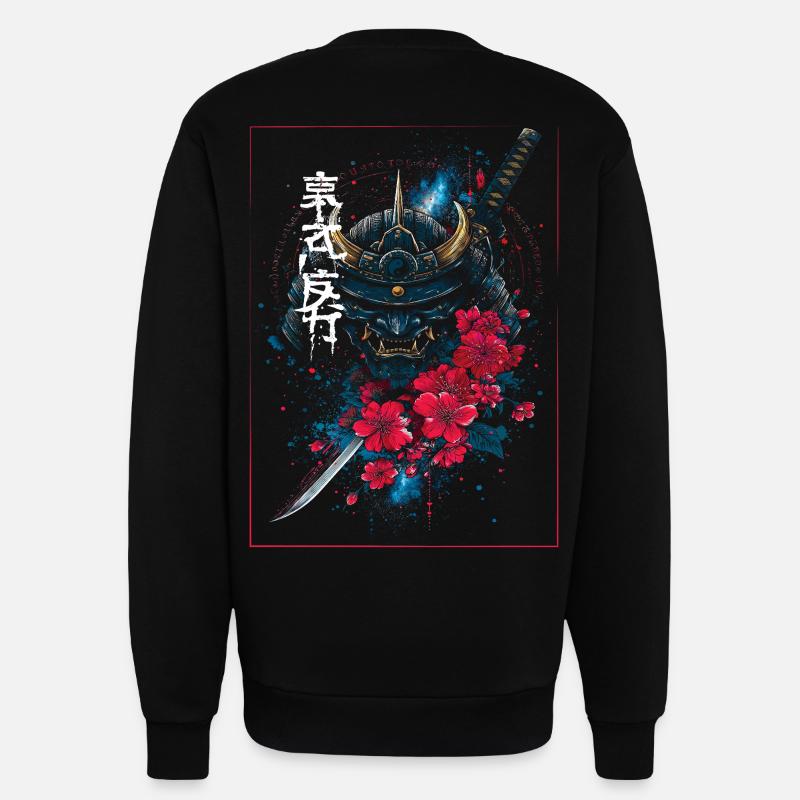 Oni - Japanese Demon Samurai - Sweatshirt - made by SPREAD  - SOLID BLACK