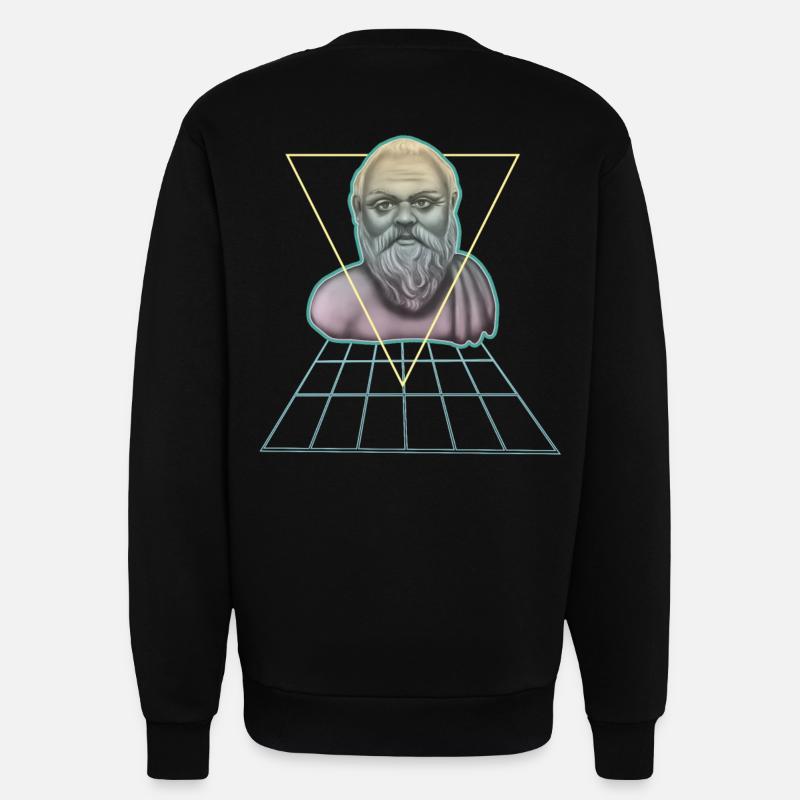 Socrate Philosophe grec moderne - Sweat bio décontracté fabriqué en UE - SOLID BLACK