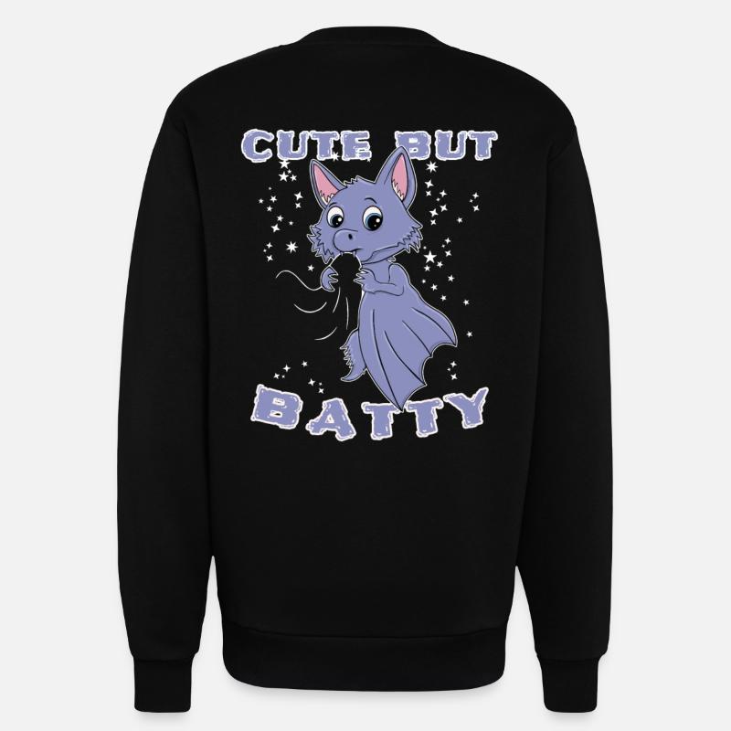 Chauve-souris douce - Sweat bio décontracté fabriqué en UE - SOLID BLACK