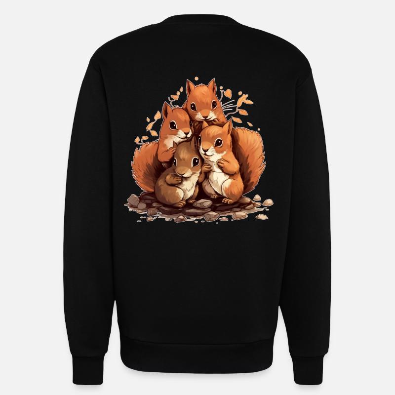 Squirrel - Sweatshirt - made by SPREAD  - SOLID BLACK