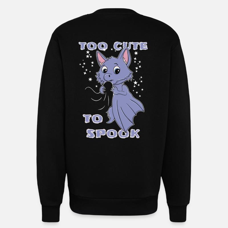 Kawaii Bat Halloween - Sweatshirt - made by SPREAD  - SOLID BLACK
