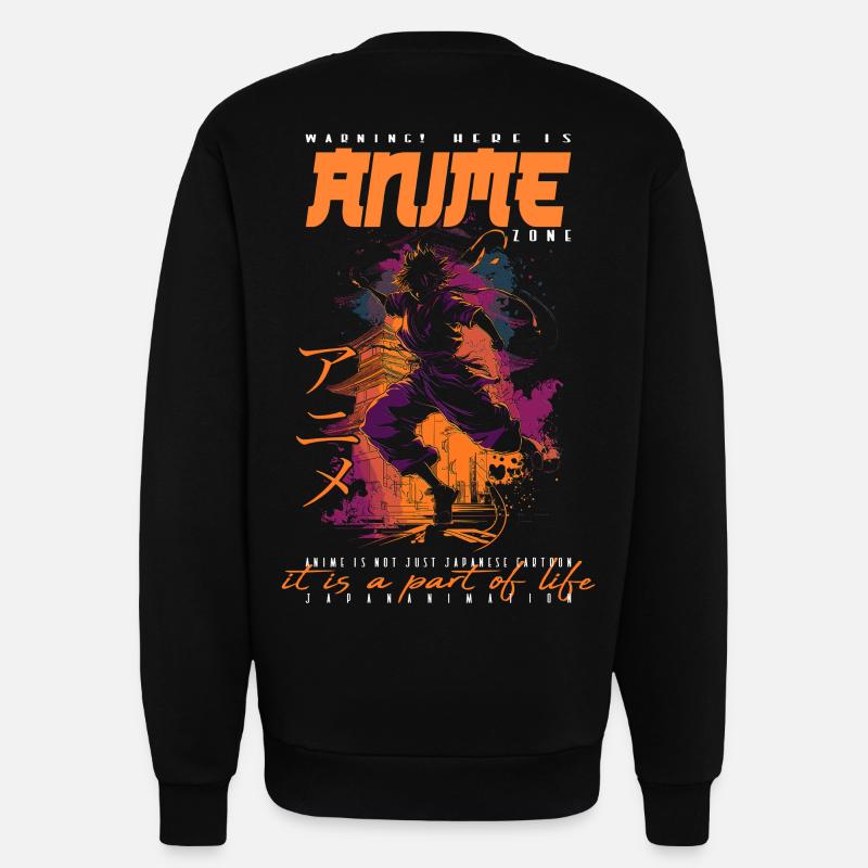 Anime Mann - Sweatshirt - made by SPREAD  - SOLID BLACK