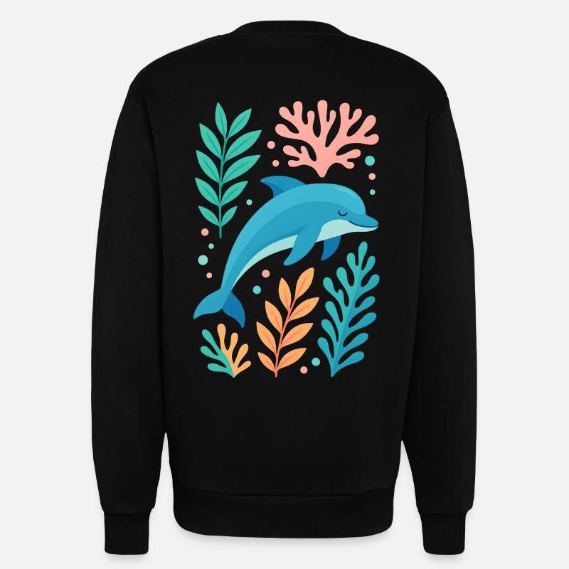 Delfintraum im Korallenmeer - Sweatshirt - made by SPREAD  - SOLID BLACK