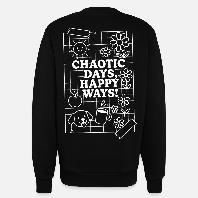chaotic days (weiß) - Sweatshirt - made by SPREAD  - SOLID BLACK