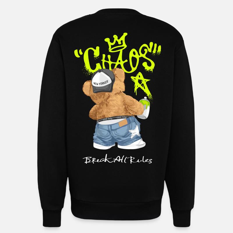 Chaos Bear Graffiti Break All Rules - Sweatshirt - made by SPREAD  - SOLID BLACK
