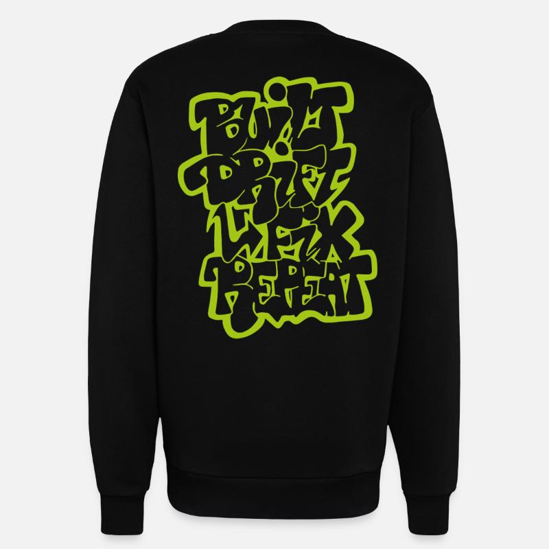 Built Drift Fix Repeat 02 - Sweatshirt - made by SPREAD  - SOLID BLACK