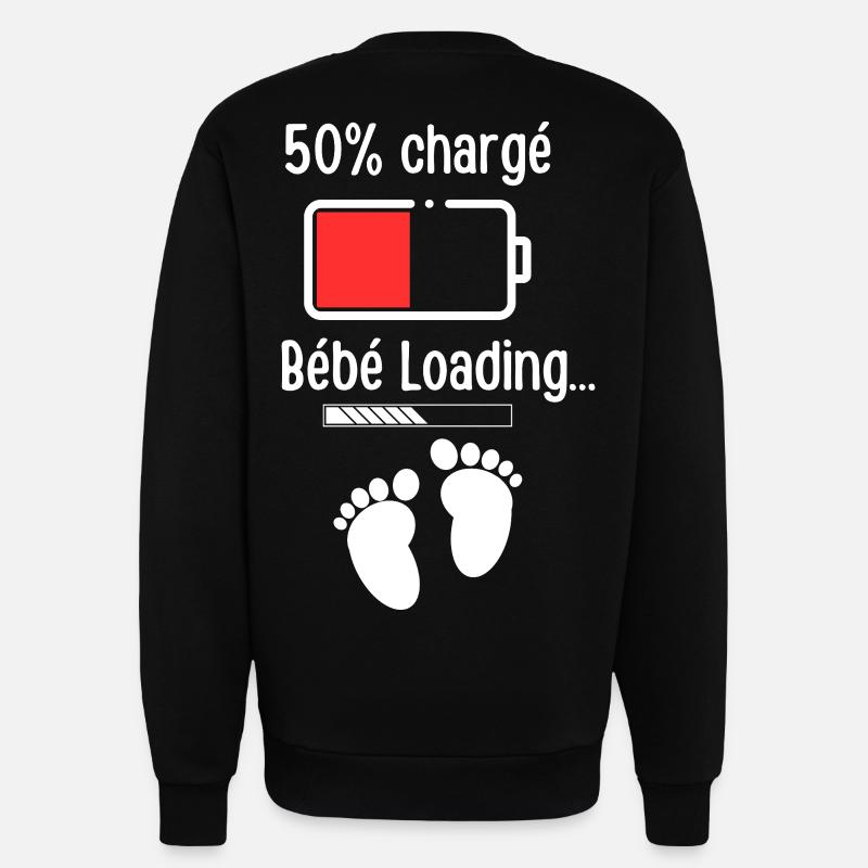 Baby Charging Battery 50% - Sweatshirt - made by SPREAD - SOLID BLACK