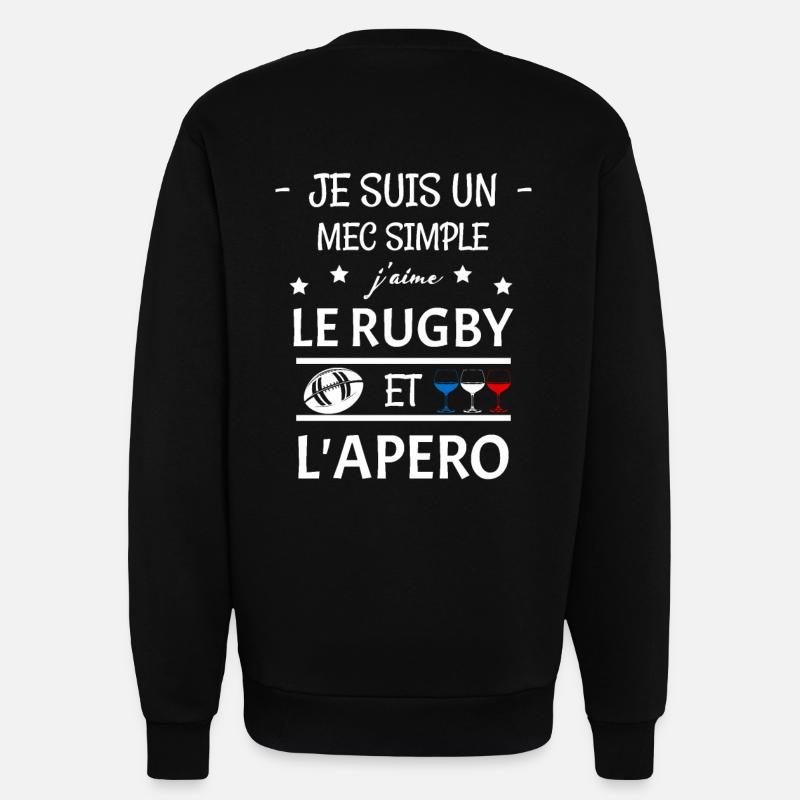 Rugby aperitif - Sweatshirt - made by SPREAD  - SOLID BLACK