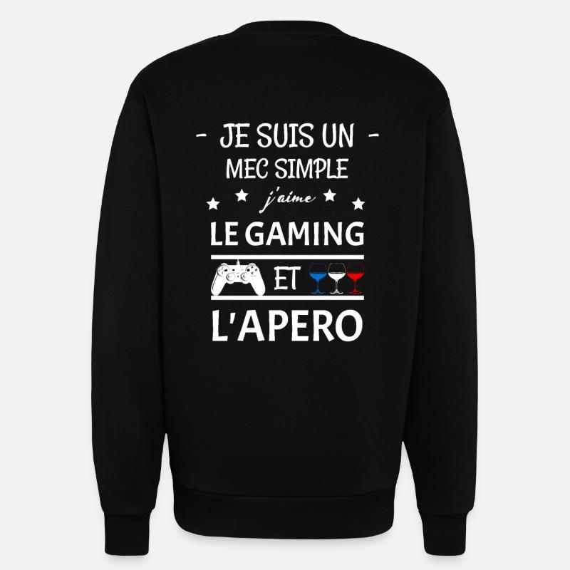 Humorous aperitif - Sweatshirt - made by SPREAD  - SOLID BLACK