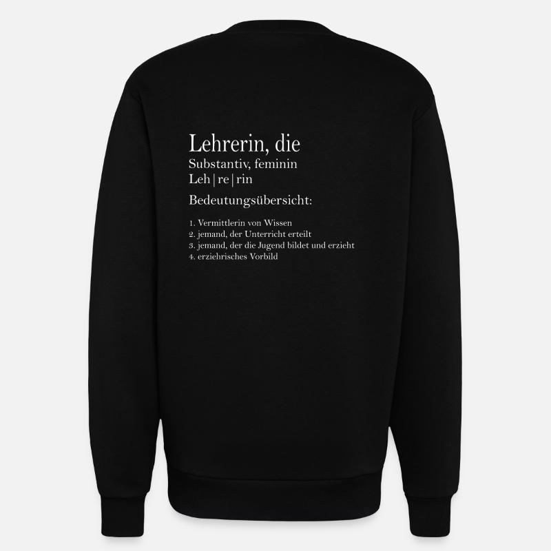 Definition teacher - Sweatshirt - made by SPREAD  - SOLID BLACK