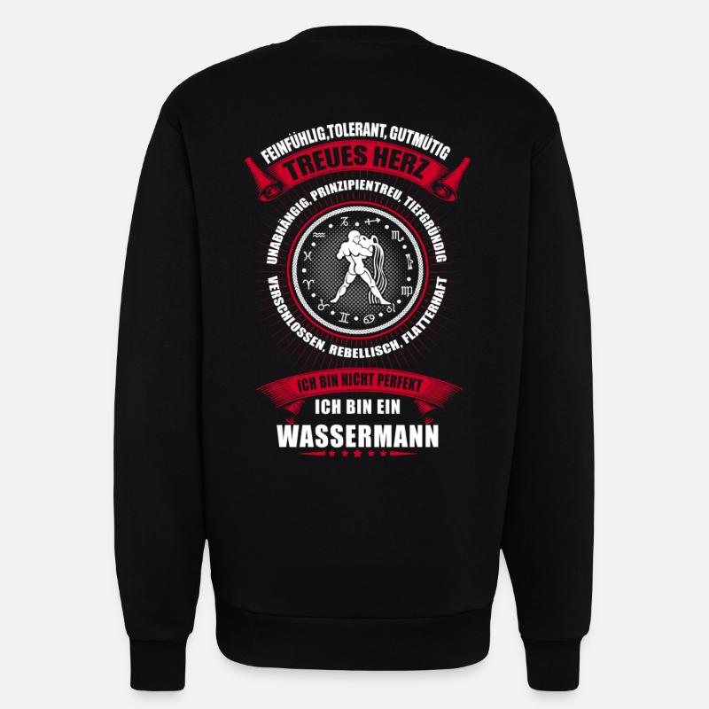 Wassermann Sternzeichen Horoskop - Sweatshirt - made by SPREAD  - SOLID BLACK