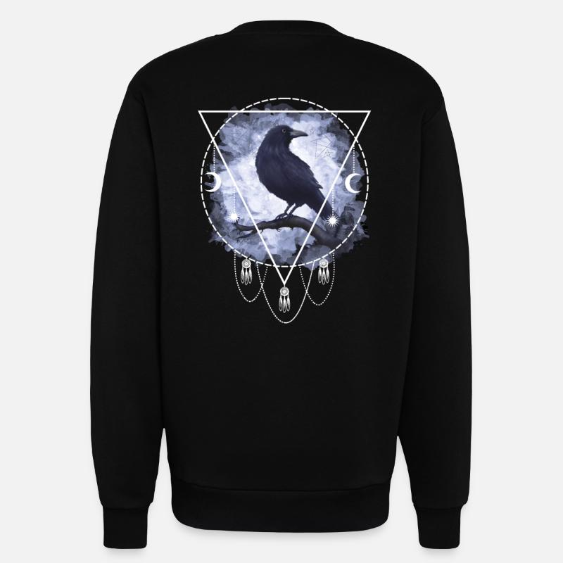 Raven Crow Gothic - Sweatshirt - made by SPREAD - SOLID BLACK