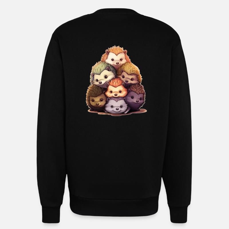 Hérisson - Sweat bio décontracté fabriqué en UE - SOLID BLACK