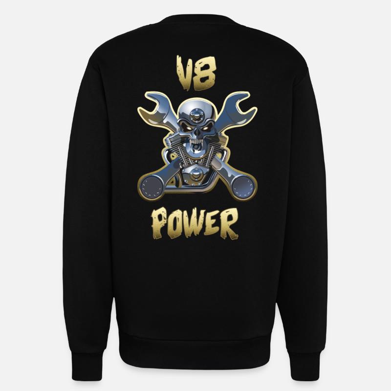 Motor v8 Power Gold - Sweatshirt - made by SPREAD - SOLID BLACK