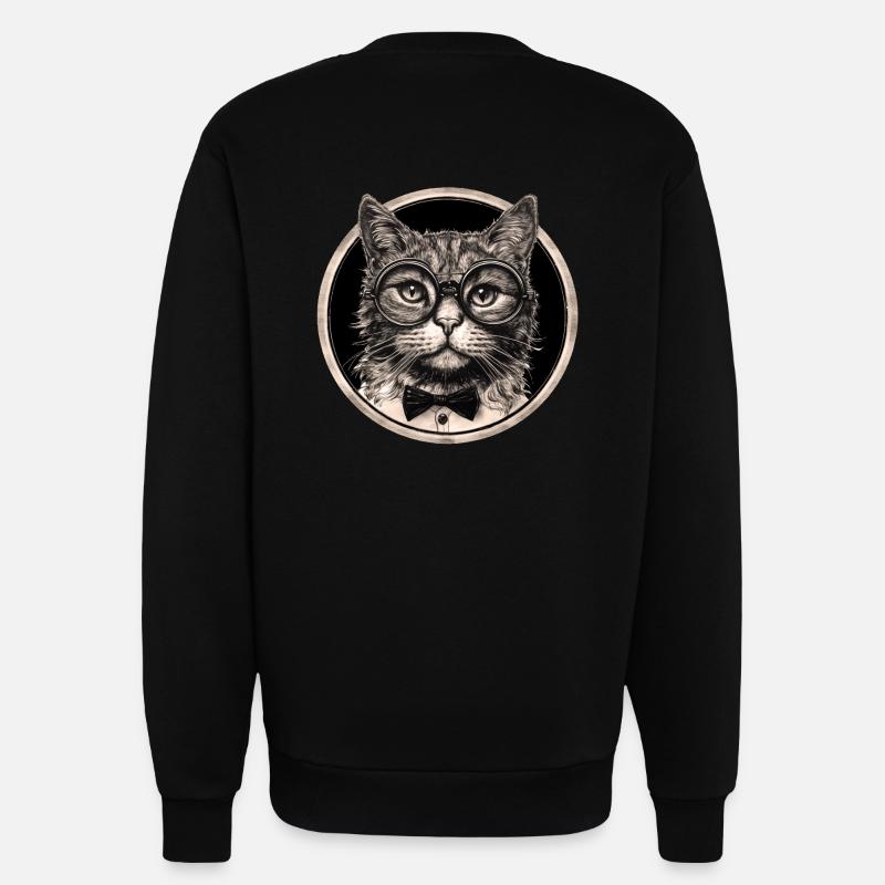Steampunk Katze - Sweatshirt - made by SPREAD  - SOLID BLACK