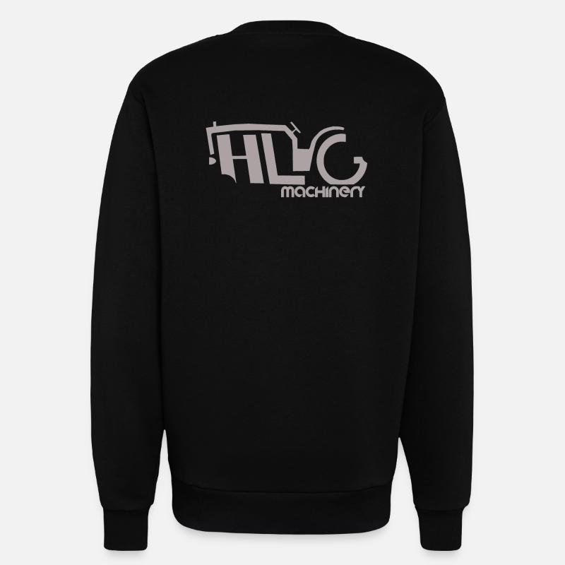 HLG machinery Gris - Sweat bio décontracté fabriqué en UE - SOLID BLACK