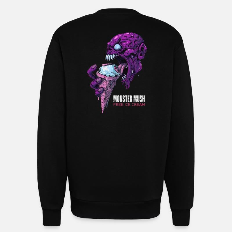 Monster Mush - Free icecream (Tshirt) - Sweatshirt - made by SPREAD  - SOLID BLACK
