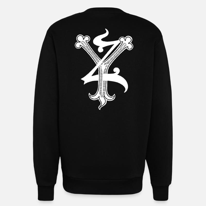 Lettres YZ Rapp art - Sweat bio décontracté fabriqué en UE - SOLID BLACK