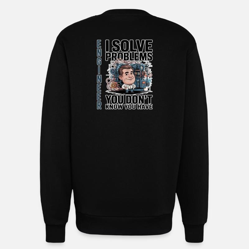 Engineer - For dark background - Sweatshirt - made by SPREAD - SOLID BLACK