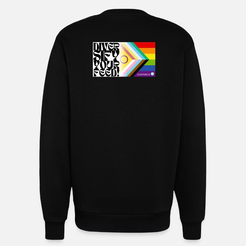 🌈♿ Fierté et handicap – y compris le drapeau - Sweat bio décontracté fabriqué en UE - SOLID BLACK