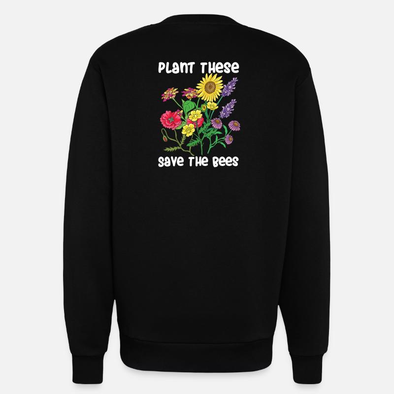 Bees bees meadow flower meadow - Sweatshirt - made by SPREAD  - SOLID BLACK