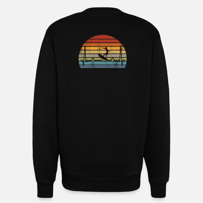 Surfing Surf Retro - Sweatshirt - made by SPREAD  - SOLID BLACK