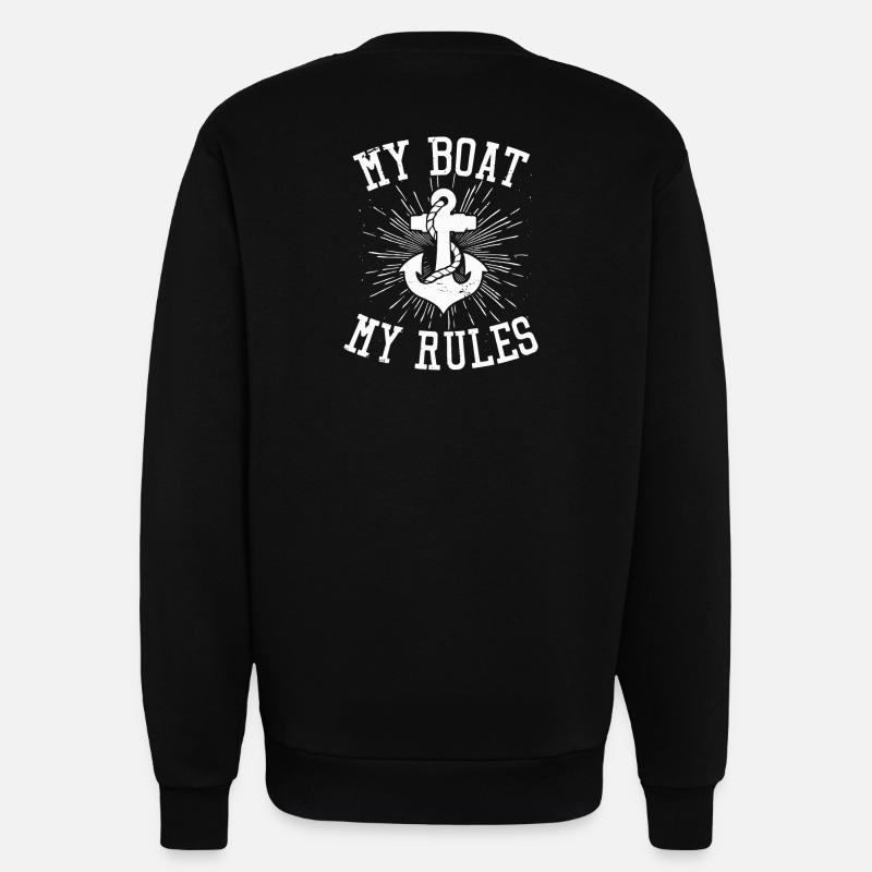 Boating Captain Gift - Sweatshirt - made by SPREAD  - SOLID BLACK