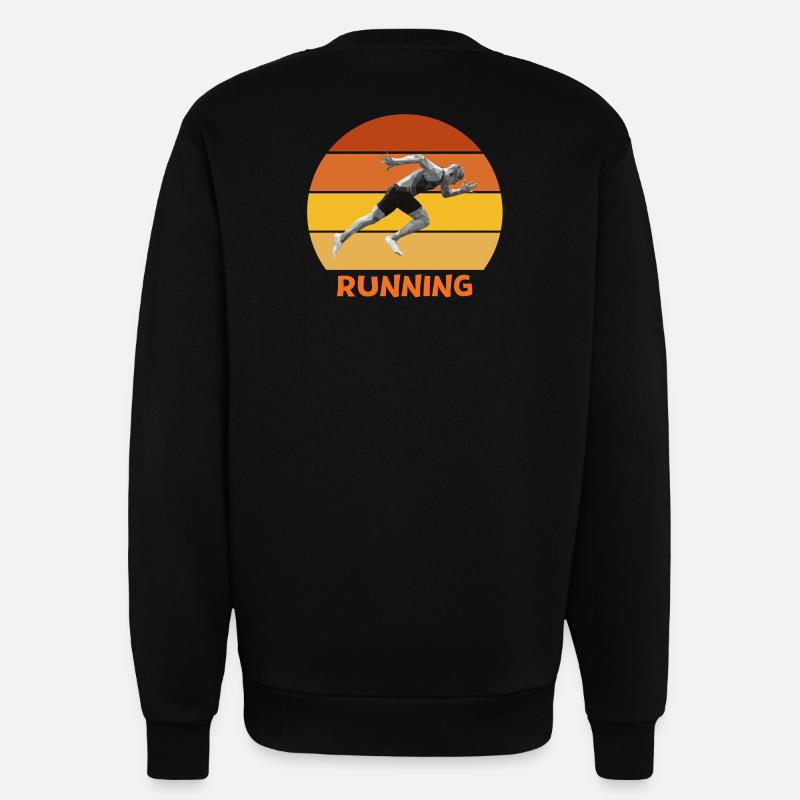 athlétisme, sprint, course à pied - Sweat bio décontracté fabriqué en UE - SOLID BLACK