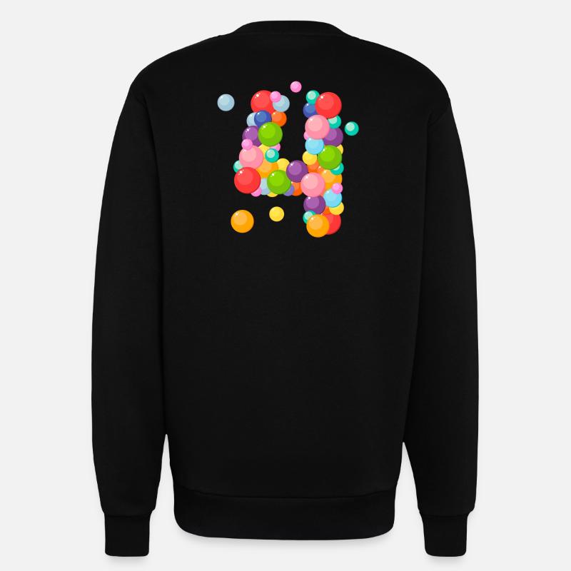 4ans, 4 ans, j'ai 4 ans, anniversaire 4 ans - Sweat bio décontracté fabriqué en UE - SOLID BLACK