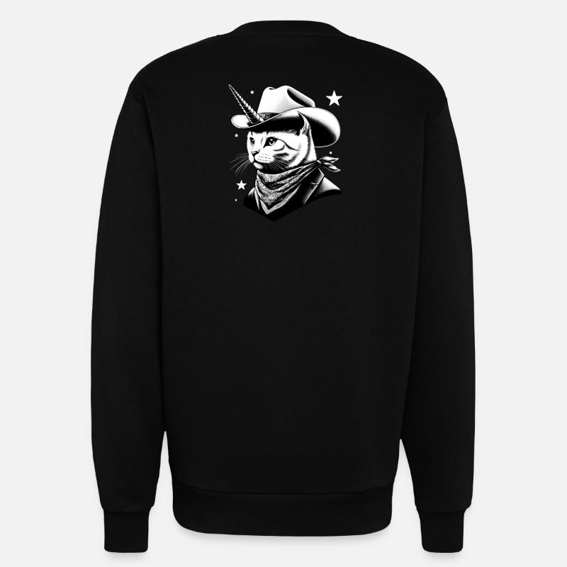 Cowboy cat-unicorn - Sweatshirt - made by SPREAD  - SOLID BLACK