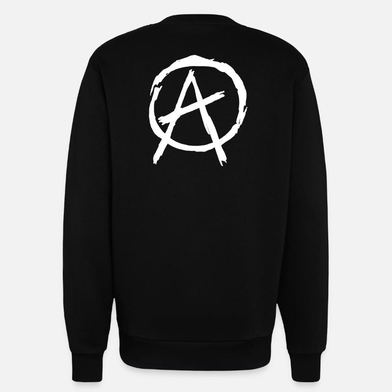 Symbole de l’anarchie en cercle - Blanc - Sweat bio décontracté fabriqué en UE - SOLID BLACK