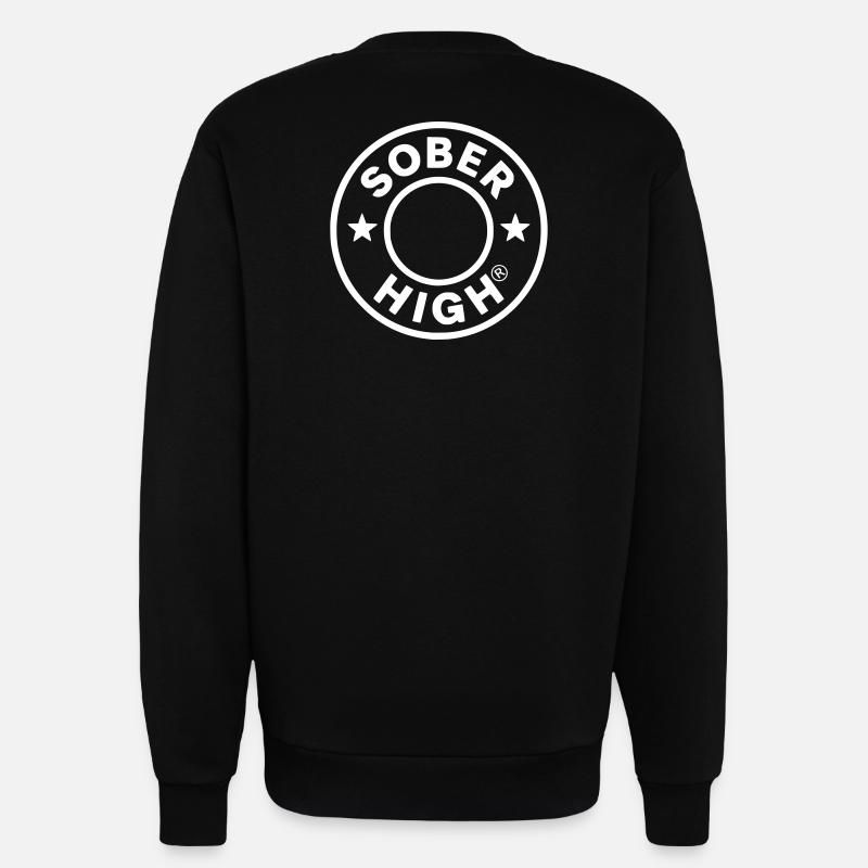 Vivre proprement. Sentir-vous défoncé. Soberhigh. - Sweat bio décontracté fabriqué en UE - SOLID BLACK
