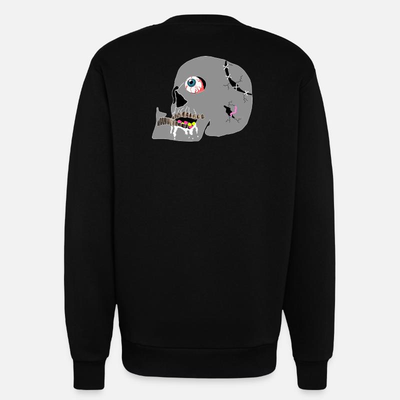 crâne - Sweat bio décontracté fabriqué en UE - SOLID BLACK