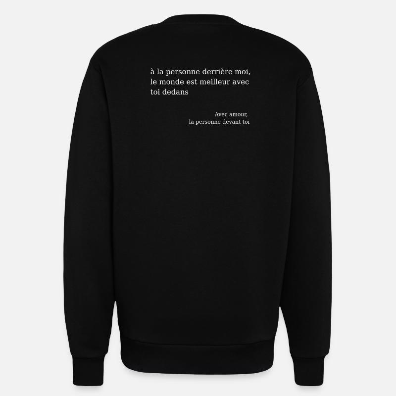Benevolent Message Positive Love - Sweatshirt - made by SPREAD  - SOLID BLACK