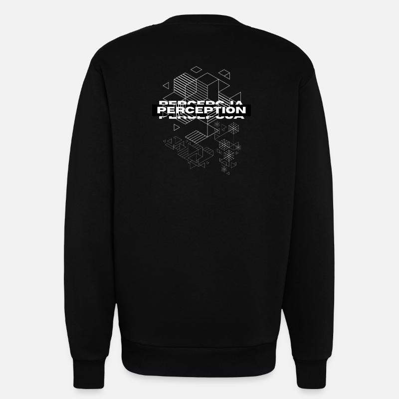 Perception Géométrie Mystique - Sweat bio décontracté fabriqué en UE - SOLID BLACK