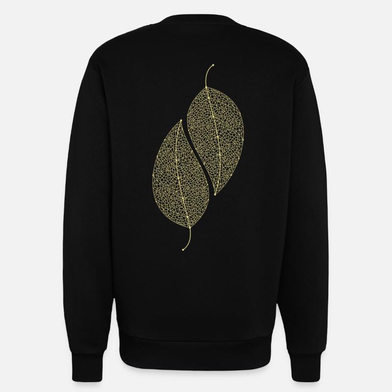 Leaves Decorative - Sweatshirt - made by SPREAD - SOLID BLACK
