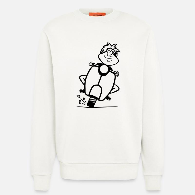 motorroller rasen witzig frech - Sweatshirt - made by SPREAD  - OFF WHITE