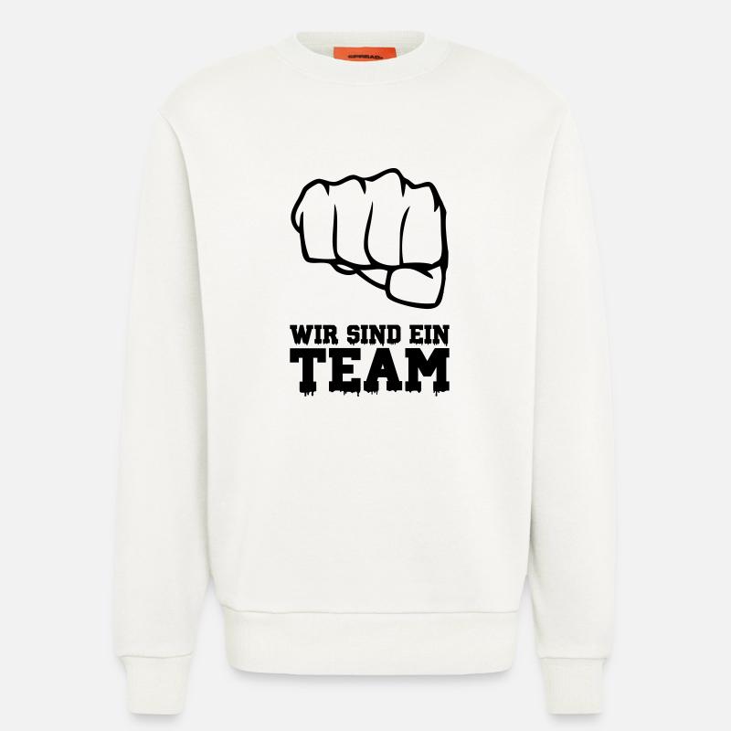 wir sind ein team - Sweatshirt - made by SPREAD  - OFF WHITE