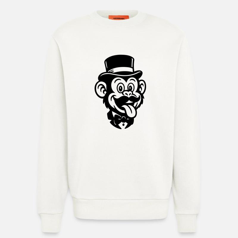 Affe Bräutigam Comic - Sweatshirt - made by SPREAD  - OFF WHITE