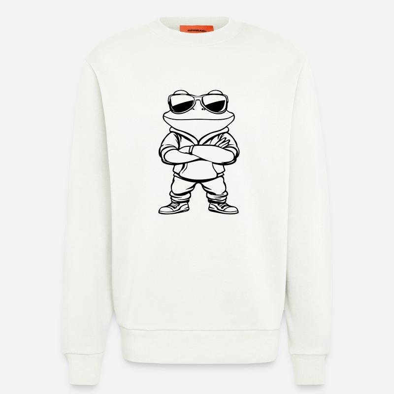 frosch comic sonnenbrille - Sweatshirt - made by SPREAD  - OFF WHITE