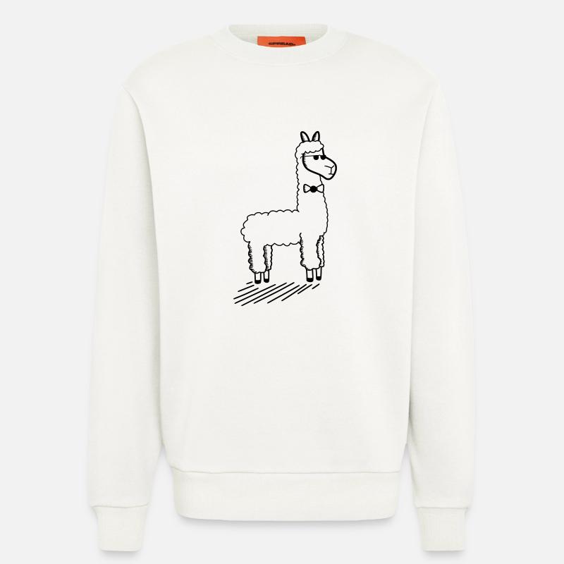 lama - Sweatshirt - made by SPREAD  - OFF WHITE