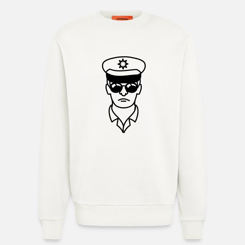 Cool Polizei Mann Gesicht Kopf - Sweatshirt - made by SPREAD  - OFF WHITE