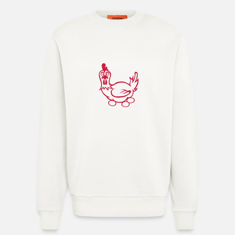Hen drawing eggs 102 - Sweatshirt - made by SPREAD  - OFF WHITE