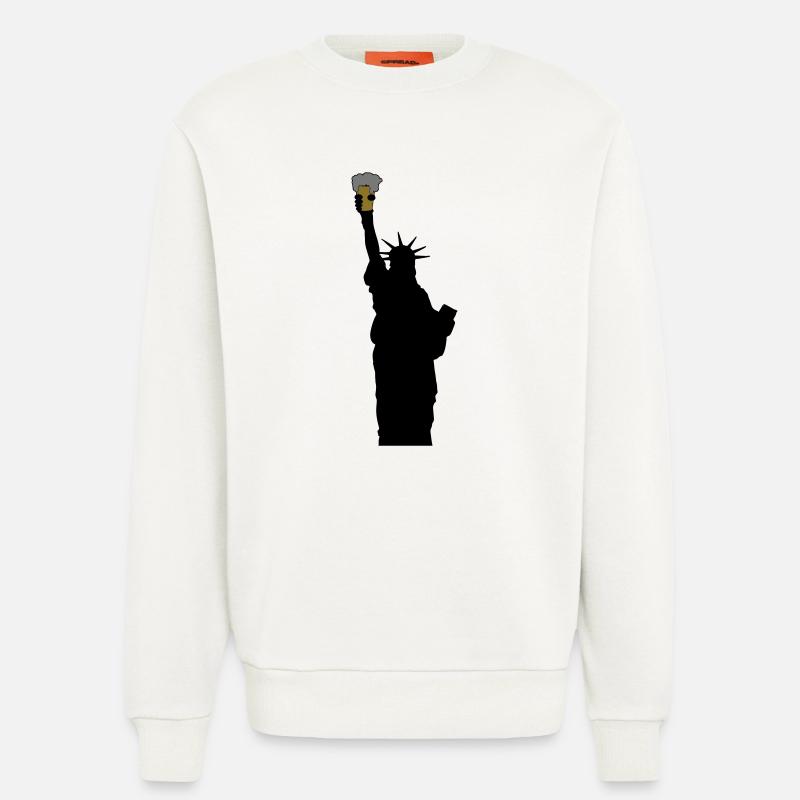freiheitsstatue mit bierglas - Sweatshirt - made by SPREAD  - OFF WHITE