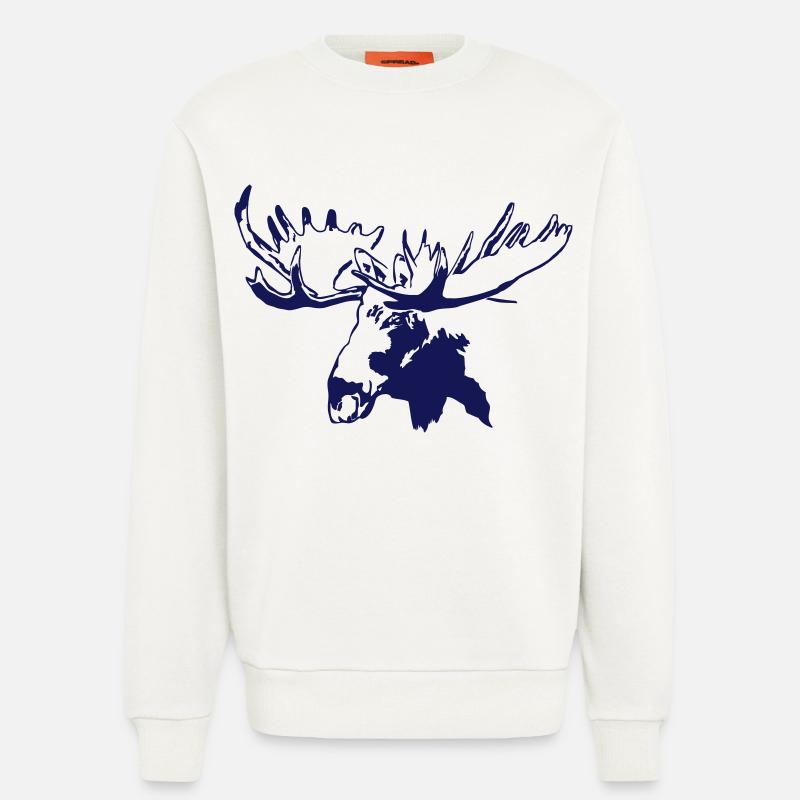 elch - elk - moose - jagd - jäger - Sweatshirt - made by SPREAD  - OFF WHITE