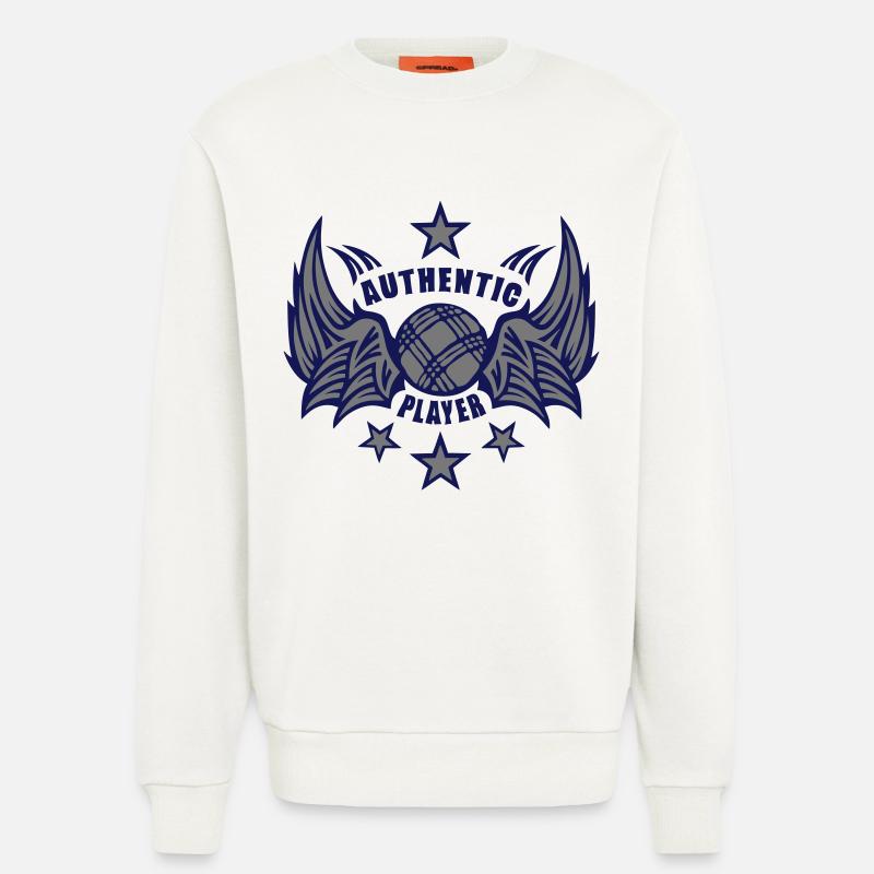petanque authentic player boule 1107 - Sweat bio décontracté fabriqué en UE - OFF WHITE