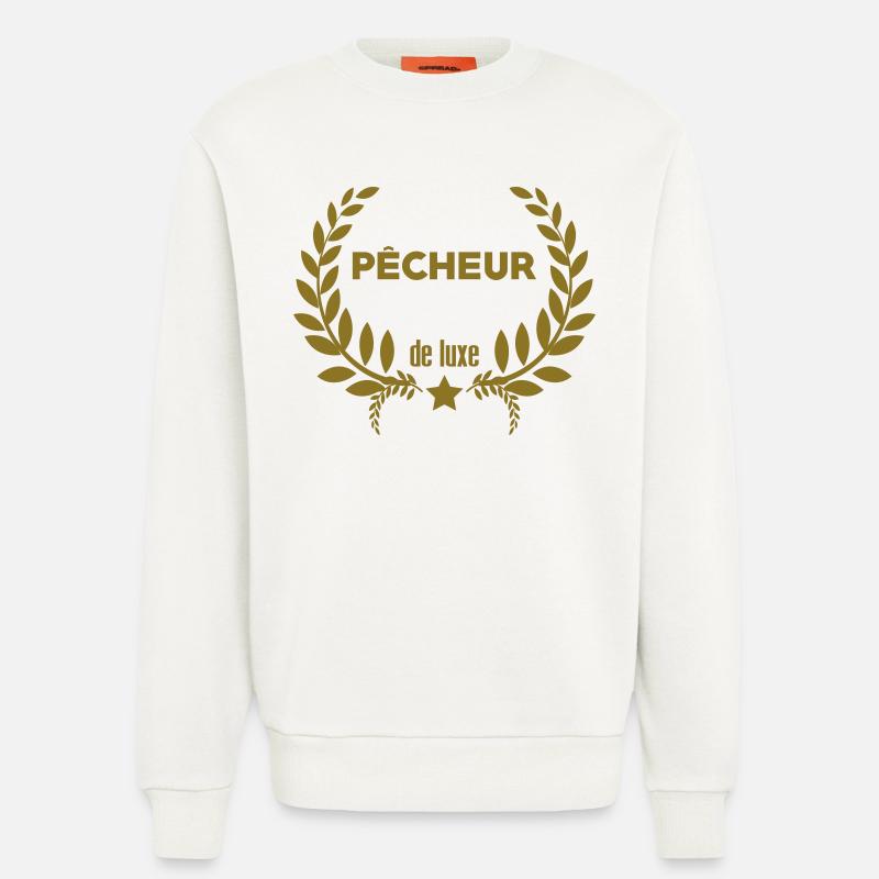 Pêche / Pêcheur / Chasse / Poisson / Mer - Sweat bio décontracté fabriqué en UE - OFF WHITE