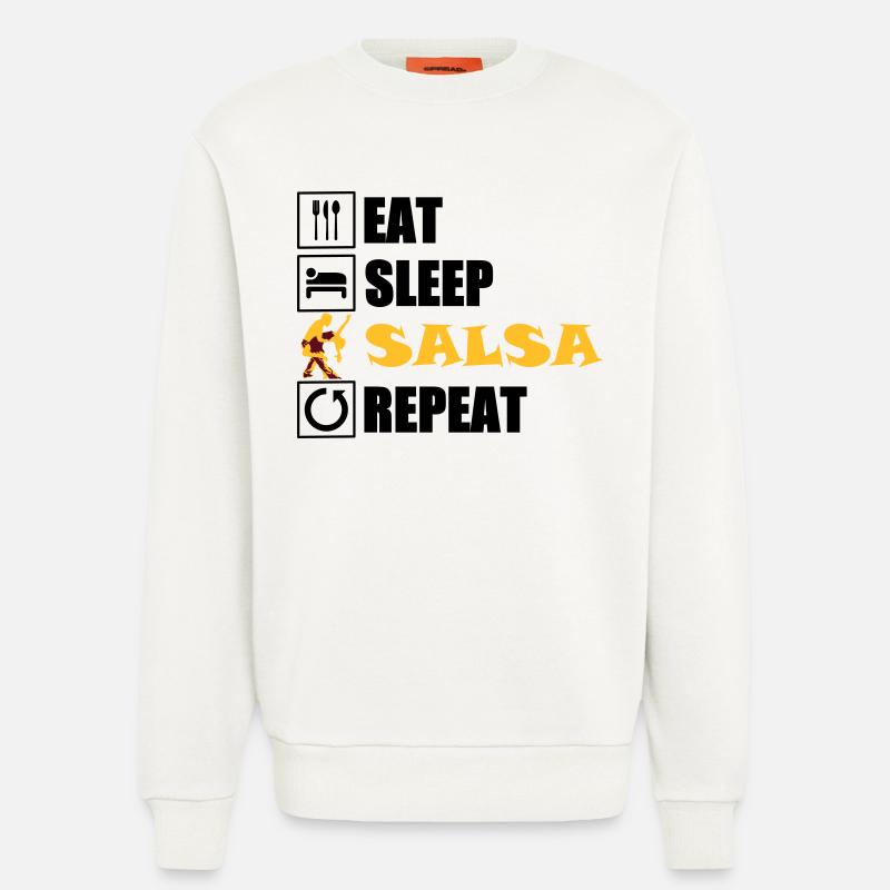 eat sleep SALSA repeat - Sweatshirt - made by SPREAD  - OFF WHITE