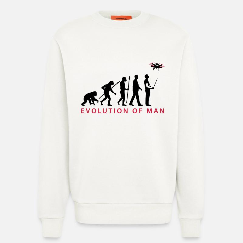 Evolution Modellflieger Drohne 4 Propeller - Sweatshirt - made by SPREAD  - OFF WHITE