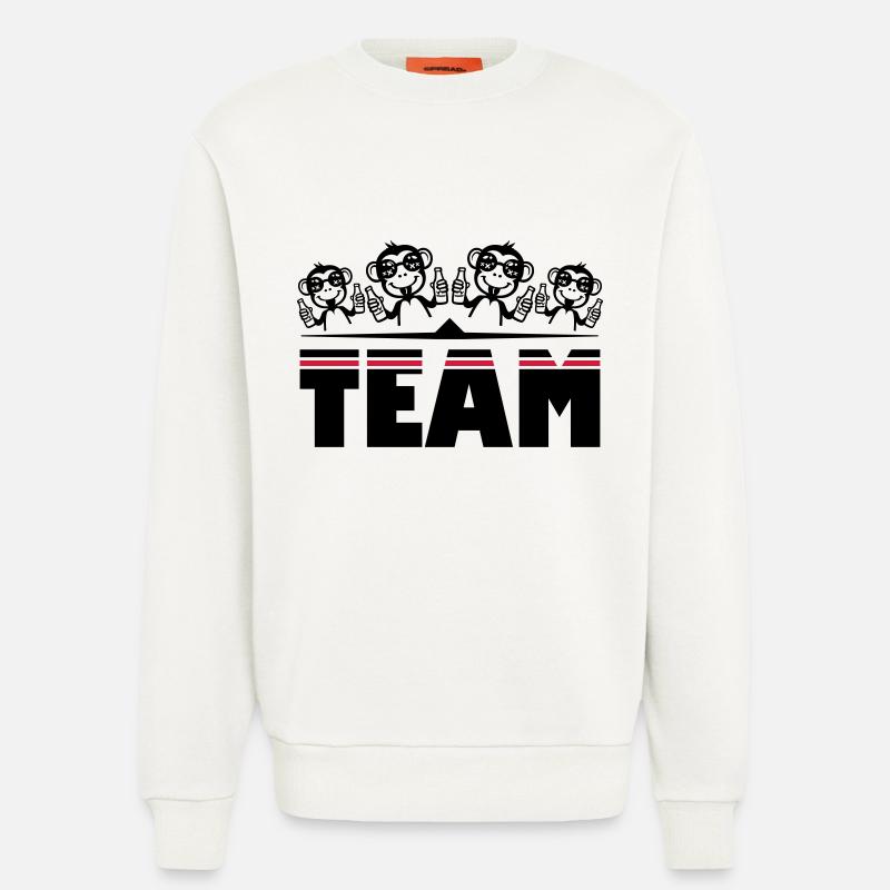 Affe Bier Team Drinking - Sweatshirt - made by SPREAD  - OFF WHITE